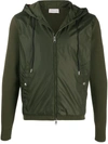 Moncler Panelled Zipped Jacket In Green