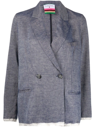 Danielapi Oversized Double-breasted Blazer In Blue