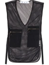 Off-white Oversize Pockets Gilet Vest In Black