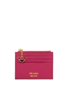 Prada Lettering Logo Cardholder In Pink