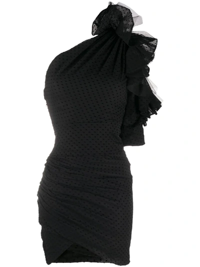 Alexandre Vauthier Alex Asymmetric Mini Dress In Black