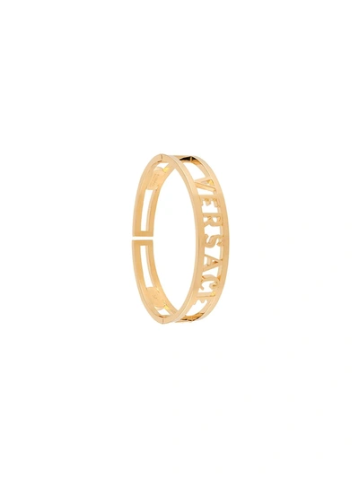 Versace Logo Cuff Bracelet In Gold