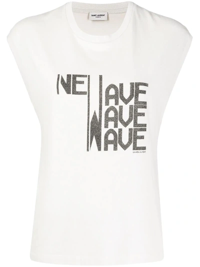 Saint Laurent New Wave-print Tank Top In Neutrals