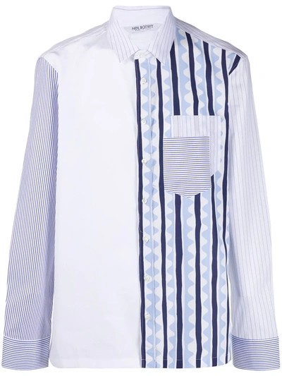 Neil Barrett Patchwork Shirt In White