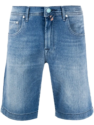 Jacob Cohen Straight Leg Denim Shorts In Blue