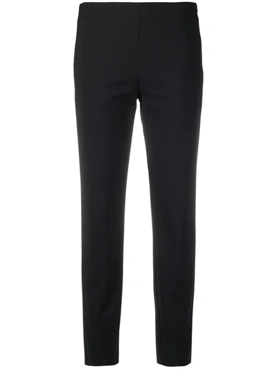 M Missoni Cotton-blend Cropped Slim-fit Trousers In Black