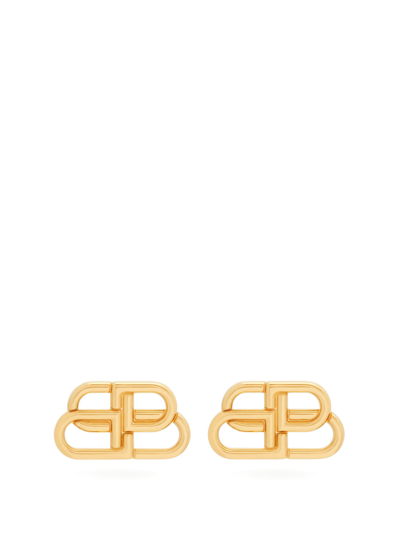 Balenciaga Logo Gold-toned Earrings