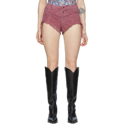 Isabel Marant Aleixo Suede Hot Pants In 40rw Rosewo