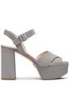 Prada 105mm Platform Sandals In Grey