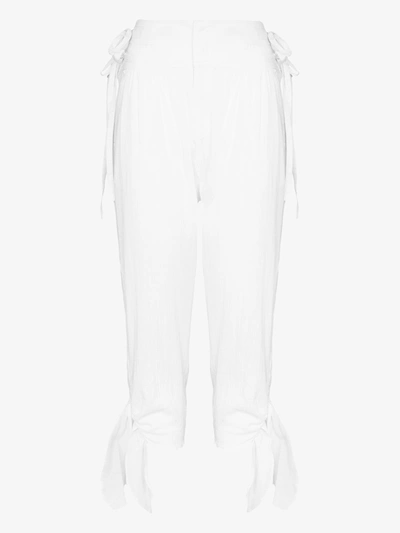Isabel Marant Yasma Tie Detail Trousers In White