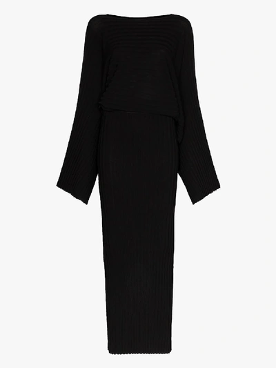 Totême Maristella Ribbed Knit Dress In Black