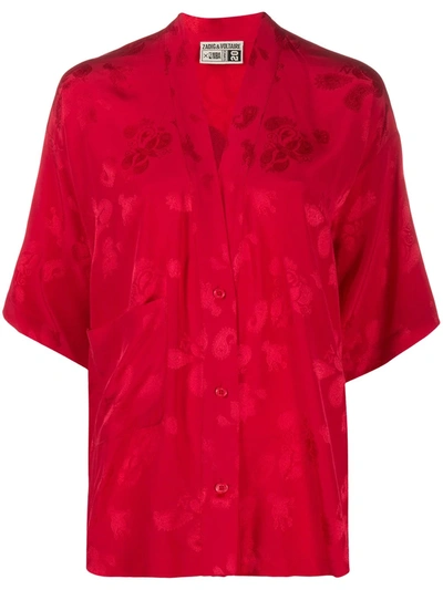 Zadig & Voltaire X Nba Mandala V-neck Silk Blouse In Red