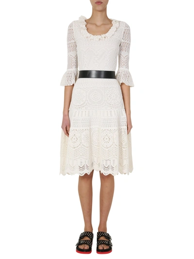 Alexander Mcqueen Knitted Dress In White