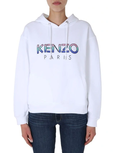 Kenzo Paris Hooded Sweatshirt In White