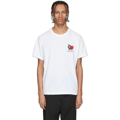 Kenzo White Limited Edition Valentine's Day Lucky Star T-shirt In Blanc
