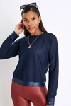 Koral Sofia Mesh Long-sleeve Pullover Top In Midnight Blue