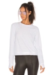 Koral Sofia Mesh Long-sleeve Pullover Top In White
