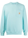 Carhartt Wip Pocket Crew Sweatshirt - Window Colour: Window In Blue