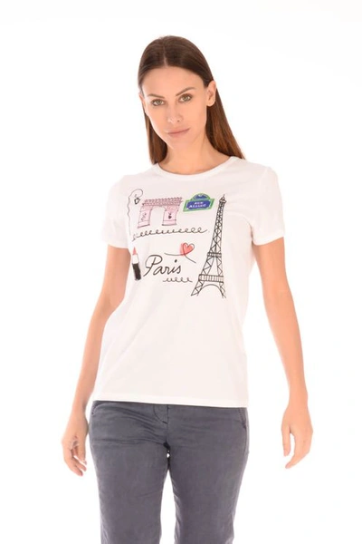 Allude Paris Print T-shirt In White