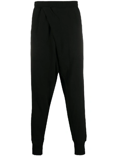 Julius Wrap Front Track Trousers In Black