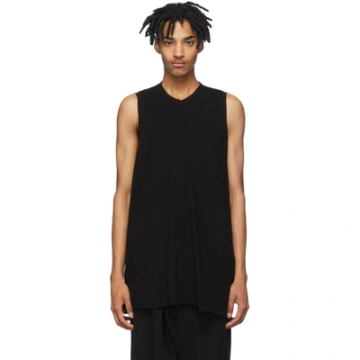 Julius Ribbed Long-length Tank Top In Black