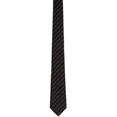 Burberry Manston Logo Silk Tie In Black