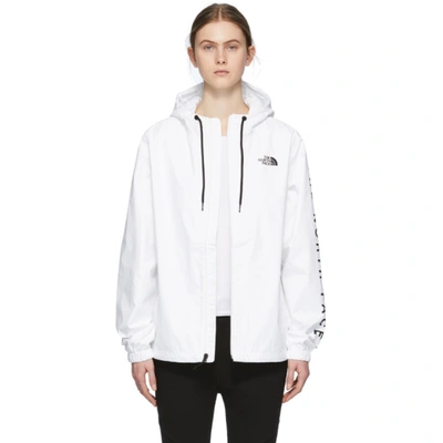 The North Face White Cultivation Rain Jacket In La9 Wht/blk