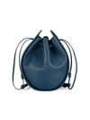 The Row Women's Drawstring Leather Pouch In Marine Blue
