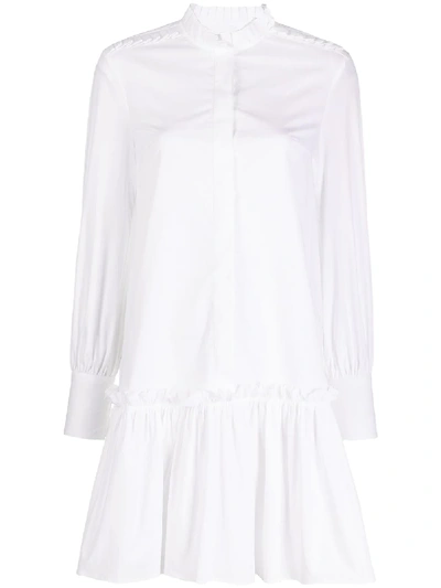Dondup Kleid Mit Rüschensaum In White