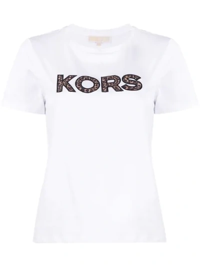 Michael Michael Kors Logo-appliqué Cotton-jersey T-shirt In White
