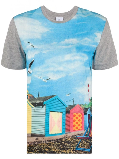 Ps By Paul Smith T-shirt W/sand Printing In Blue