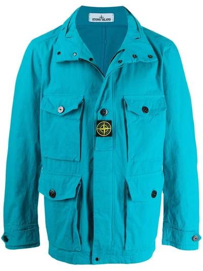 Stone Island Lightweight Military Jacket In Blue