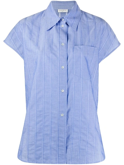 Sandro Oversized Sleeveless Shirt In Bleu