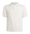 Sandro Fine Knit Polo Shirt With Short Sleeves In Ecru