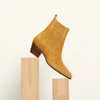 Sandro Leather Ankle Boots With Elastic In Ambre