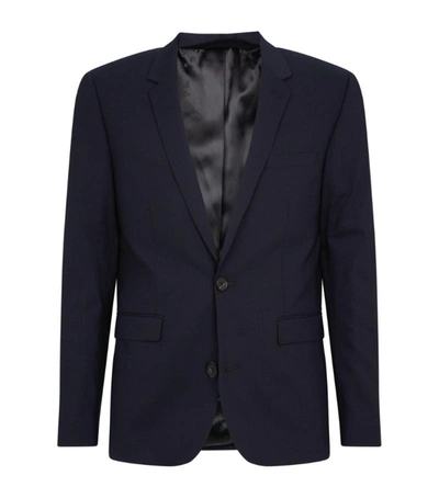 Sandro Classic Wool Suit Jacket In Navy Blue