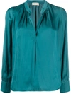 Zadig & Voltaire Tink Crinkled Effect Blouse In Blue