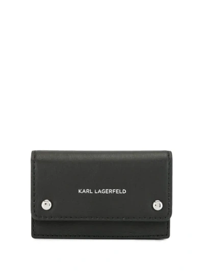 Karl Lagerfeld K/ikon Flap Card Holder In Black