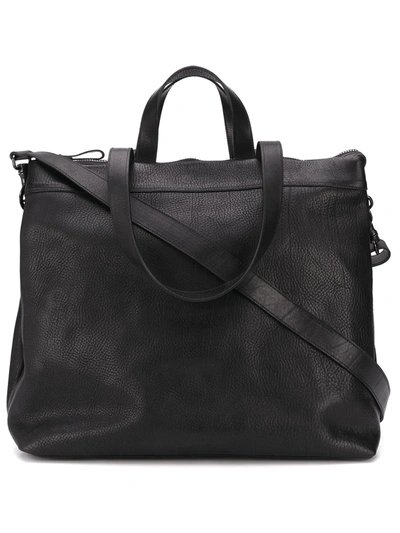 Marsèll Grained Effect Zipped Tote Bag In Black