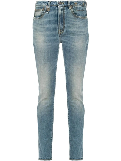 R13 Low Rise Skinny Jeans In Blue