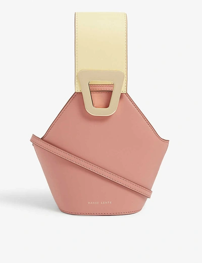 Danse Lente Johnny Xs Leather Bucket Bag In Peach/lemon