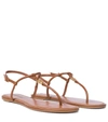 Tory Burch Emmy Medallion Thong Sandals In Brown