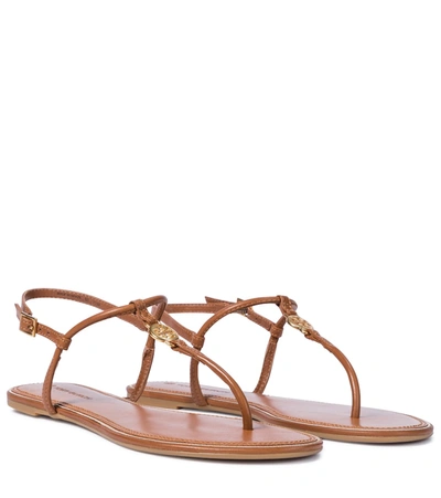Tory Burch Emmy Medallion Thong Sandals In Brown