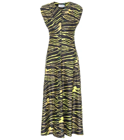 Marine Serre Tiger-print Stretch-jersey Midi Dress In Black