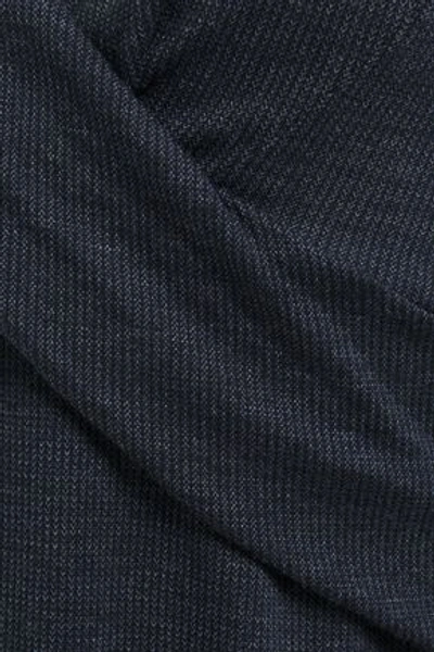 Else Ella Twisted Wool And Cotton-blend Jersey Nightshirt In Navy