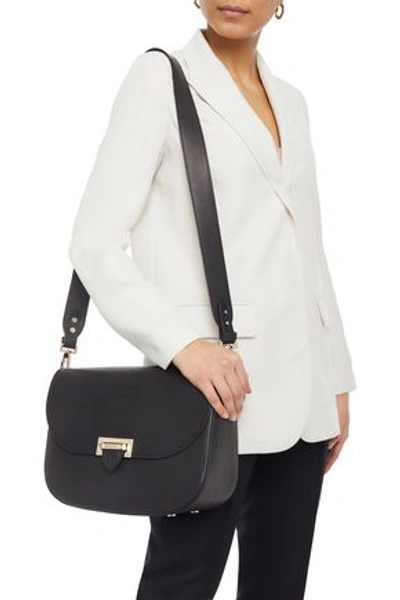 Aspinal Of London Textured-leather Shoulder Bag In Black