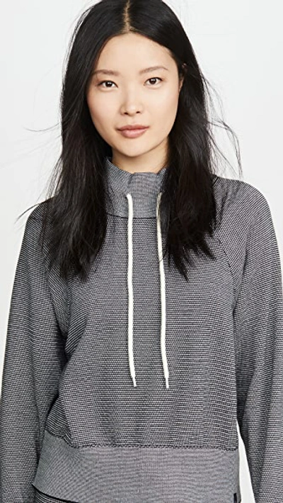 Varley Maceo Pique Knit Sweatshirt In Black