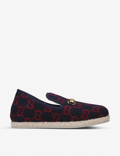 Gucci Fria Gg-woven Wool Slippers