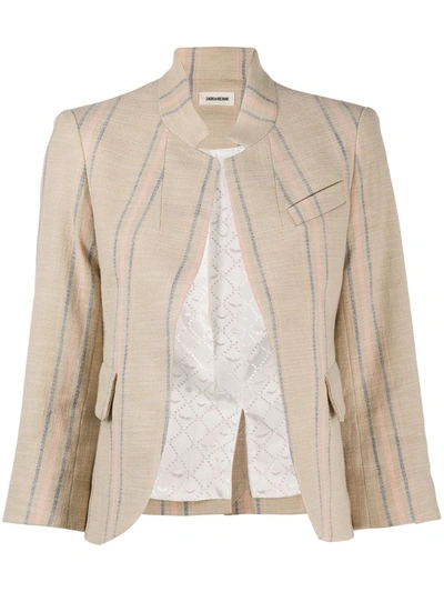 Zadig & Voltaire Verys Striped Fitted Jacket In Neutrals