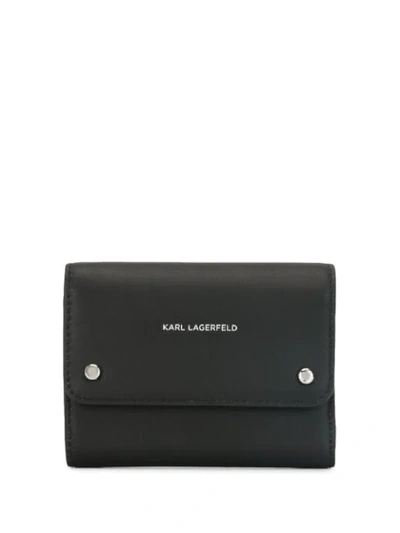 Karl Lagerfeld K/ikon Foldover Wallet In Black
